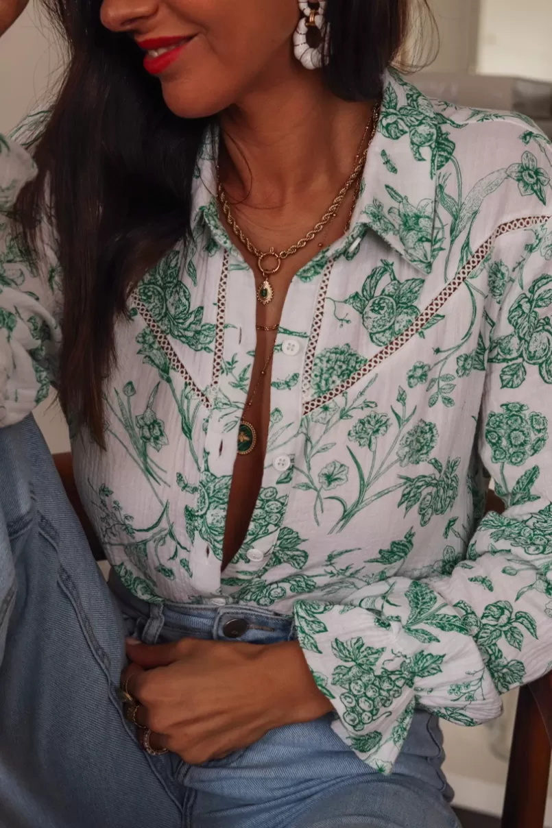 Intemporel Shop Blouse Catalina verte Discount