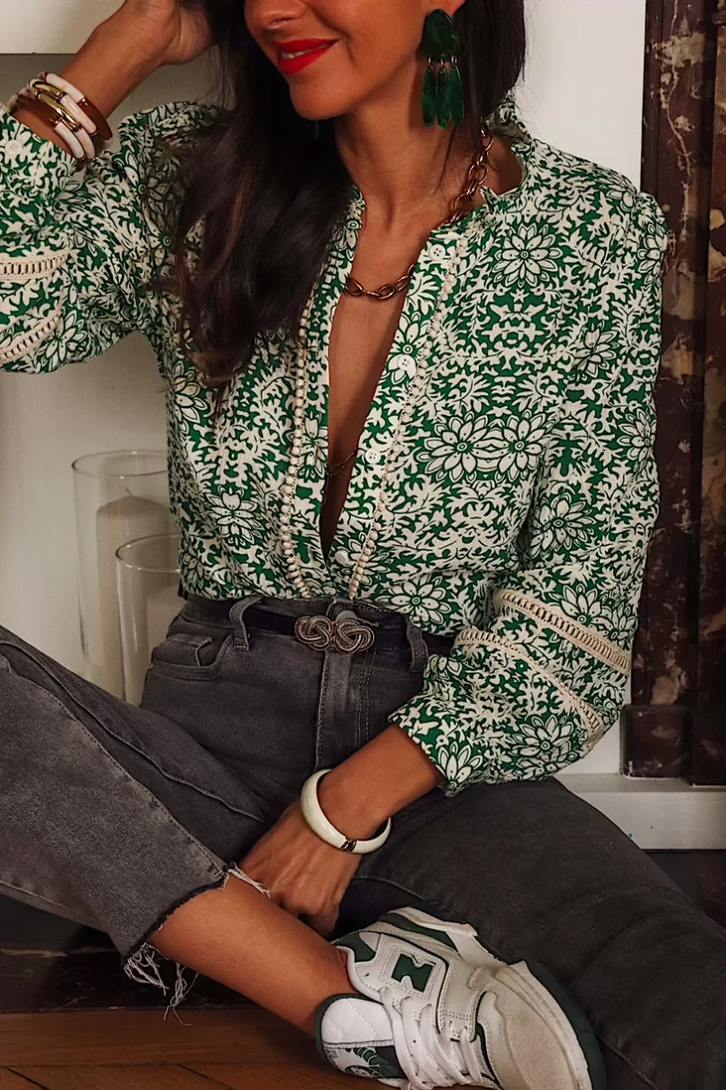 Intemporel Shop Blouse Paola verte Cheap